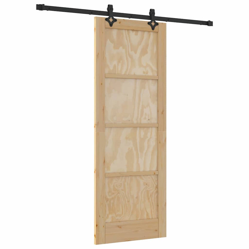 vidaXL Tolóajtó Természetes és fekete 73.5 x 198.5 cm
