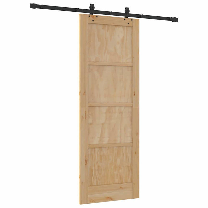 vidaXL Tolóajtó Természetes és fekete 73.5 x 198.5 cm