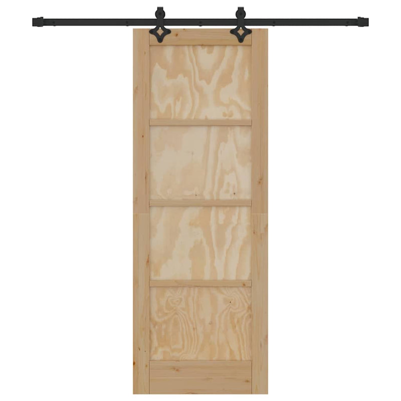 vidaXL Tolóajtó Természetes és fekete 73.5 x 198.5 cm