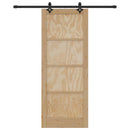 vidaXL Csúszó ajtó Természetes és fekete 83 x 211 cm Tömör fenyőfa