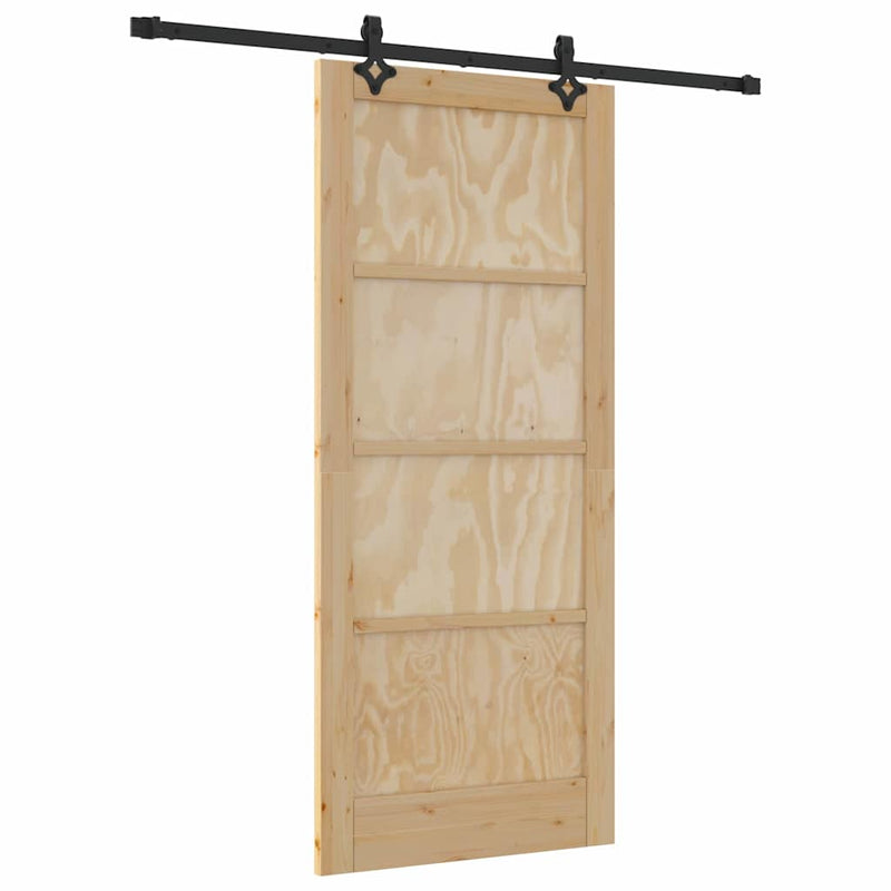 vidaXL Tolóajtó Természetes és fekete 86 x 198.5 cm