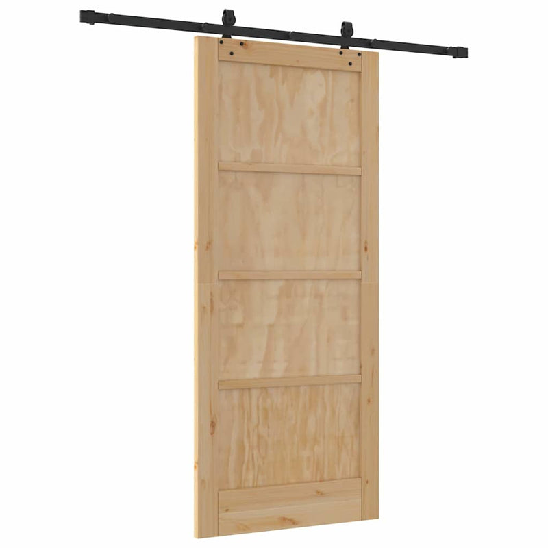 vidaXL Tolóajtó Természetes és fekete 86 x 198.5 cm