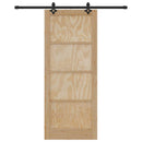 vidaXL Csúszó ajtó Természetes és fekete 86 x 211 cm Tömör fenyőfa