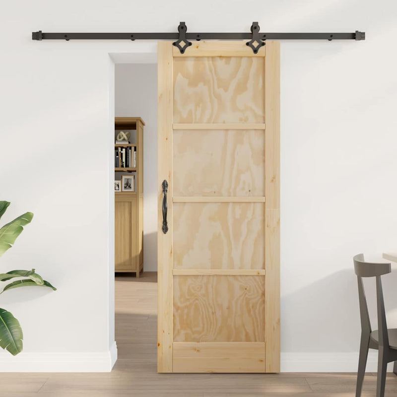 vidaXL Tolóajtó Természetes és fekete 73.5 x 198.5 cm