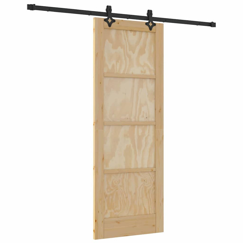 vidaXL Tolóajtó Természetes és fekete 73.5 x 198.5 cm