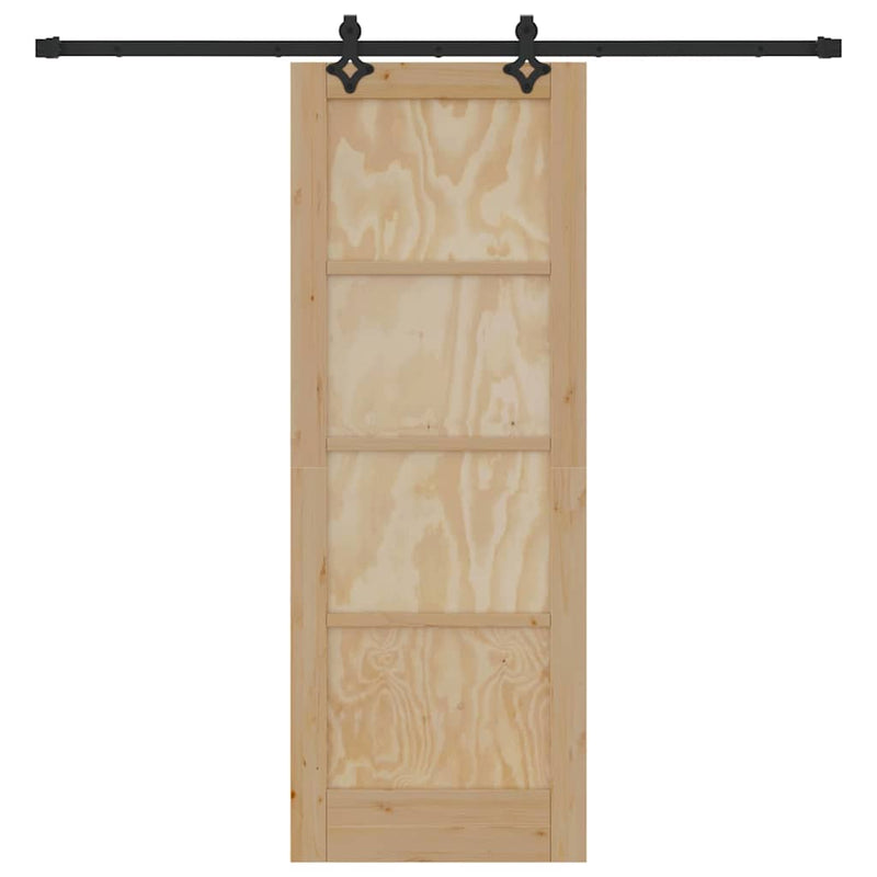 vidaXL Tolóajtó Természetes és fekete 73.5 x 198.5 cm