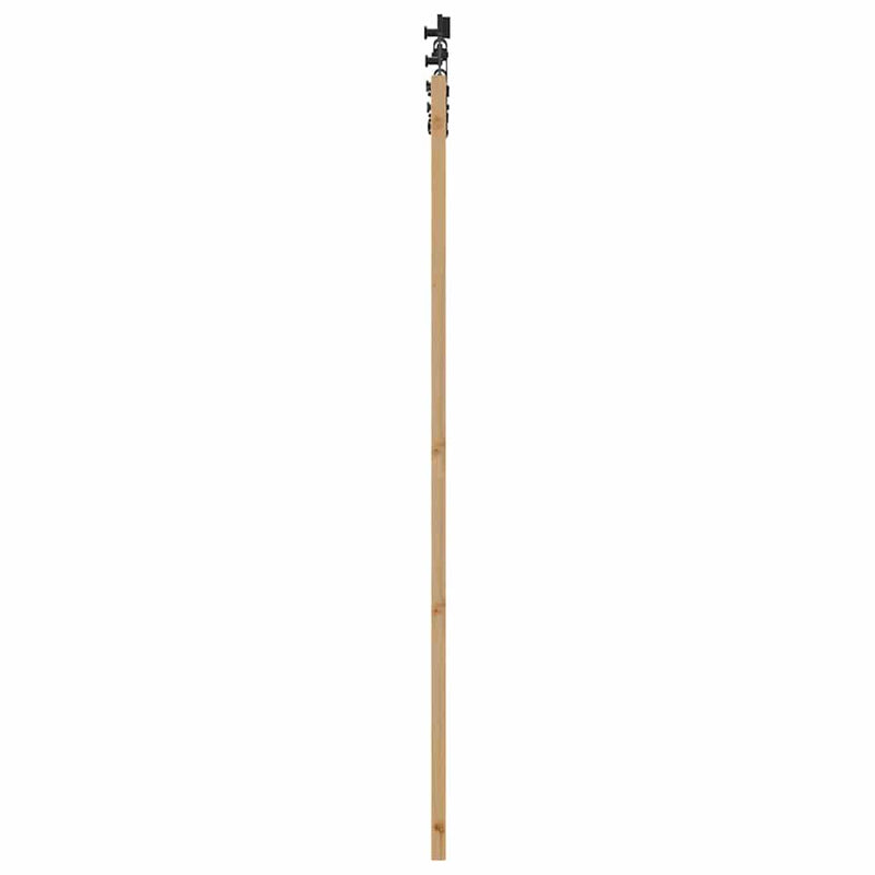 vidaXL Tolóajtó Természetes és fekete 78 x 202 cm Tömör fenyő és acél