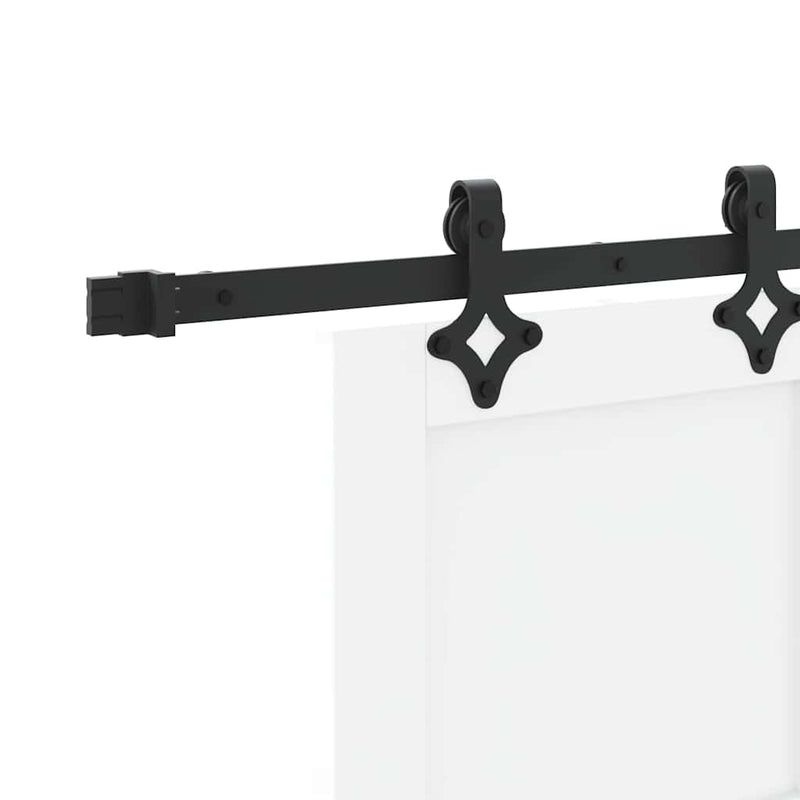 vidaXL Tolóajtó Fehér és fekete 83 x 202 cm Tömör fenyő és acél