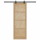 vidaXL Csúszó ajtó Természetes és fekete 83 x 232 cm Tömör fenyőfa