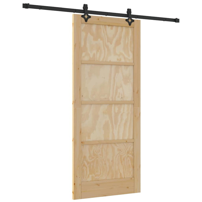 vidaXL Tolóajtó Természetes és fekete 86 x 198.5 cm
