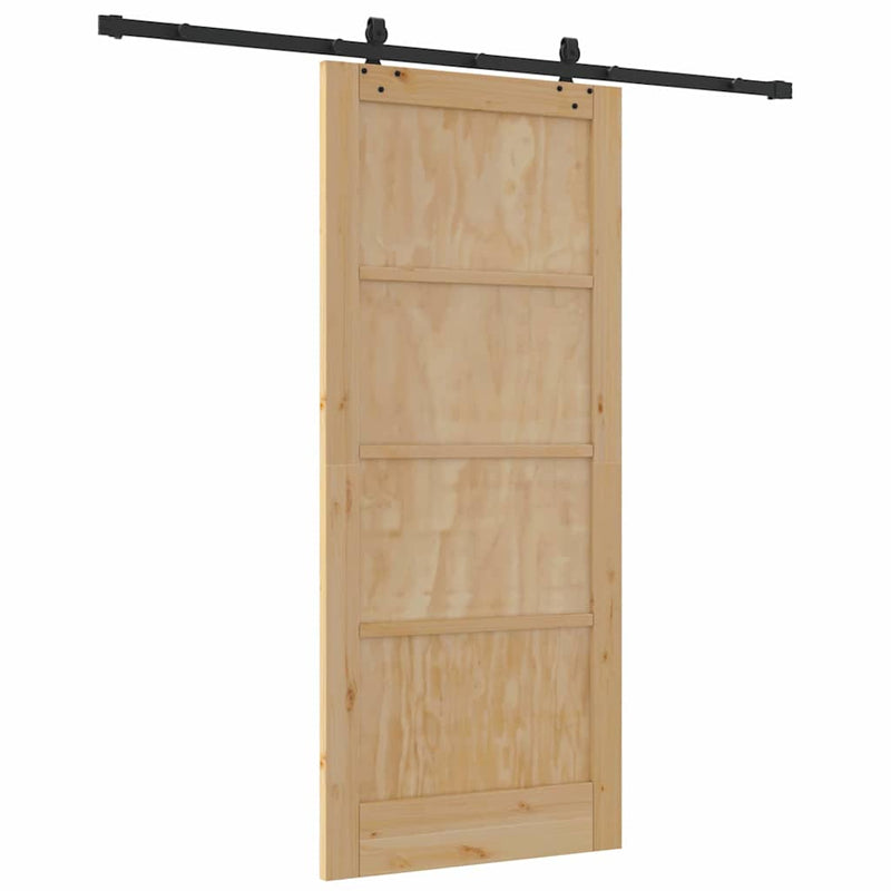 vidaXL Tolóajtó Természetes és fekete 86 x 198.5 cm