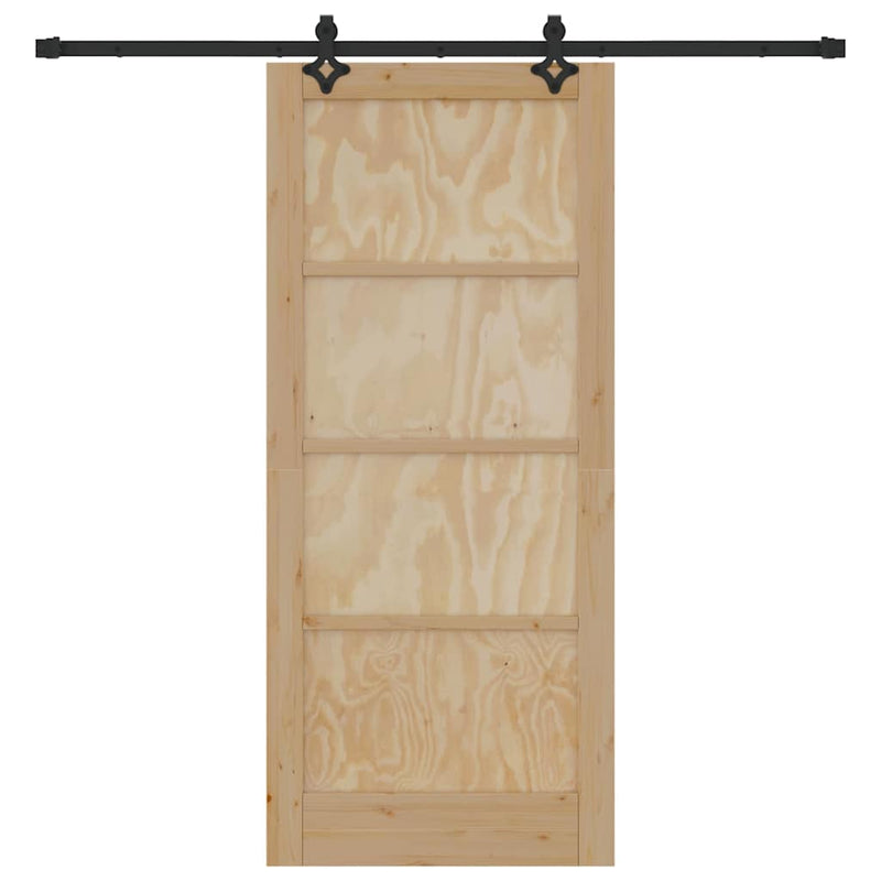 vidaXL Tolóajtó Természetes és fekete 86 x 198.5 cm