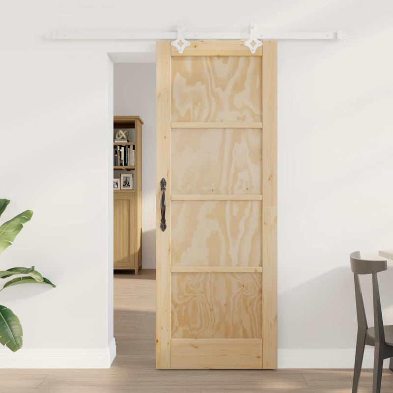 vidaXL Tolóajtó Természetes és fehér 73.5 x 198.5 cm
