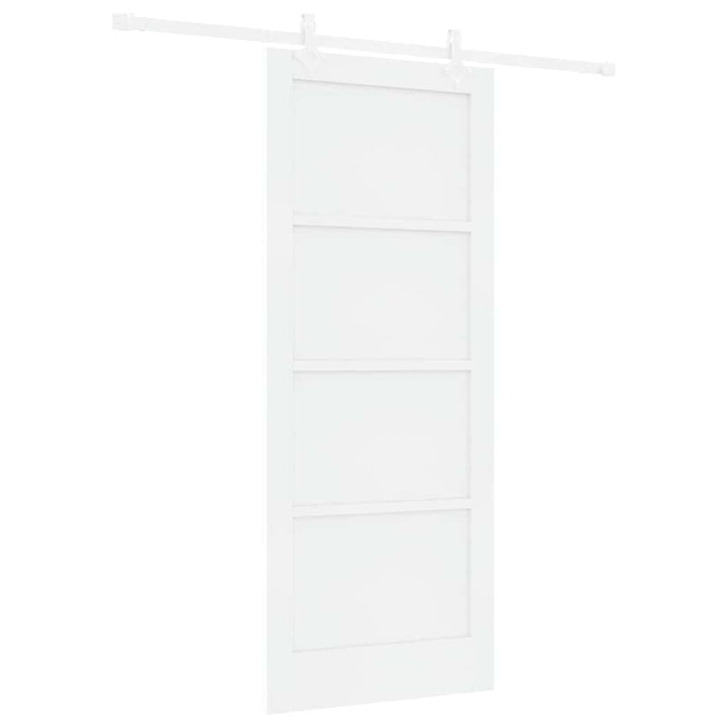 vidaXL Tolóajtó Fehér 83 x 202 cm Tömör fenyő és acél