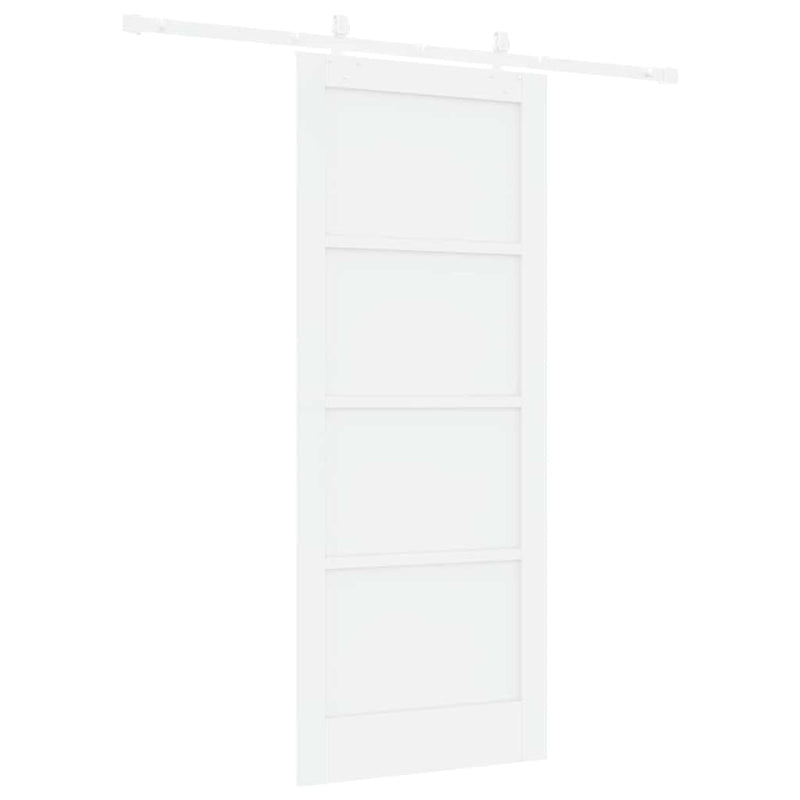 vidaXL Tolóajtó Fehér 83 x 202 cm Tömör fenyő és acél