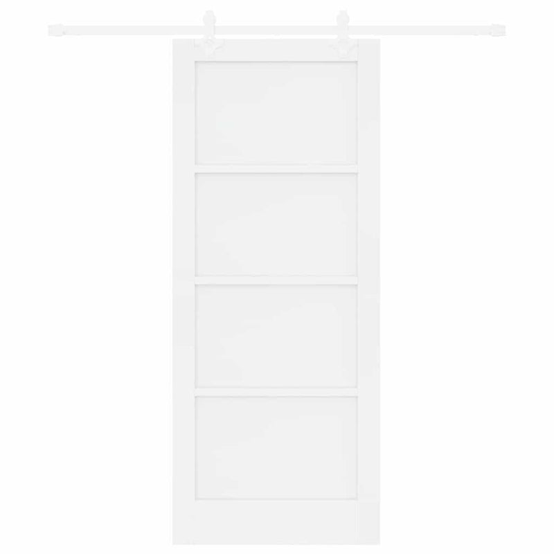 vidaXL Tolóajtó Fehér 83 x 202 cm Tömör fenyő és acél