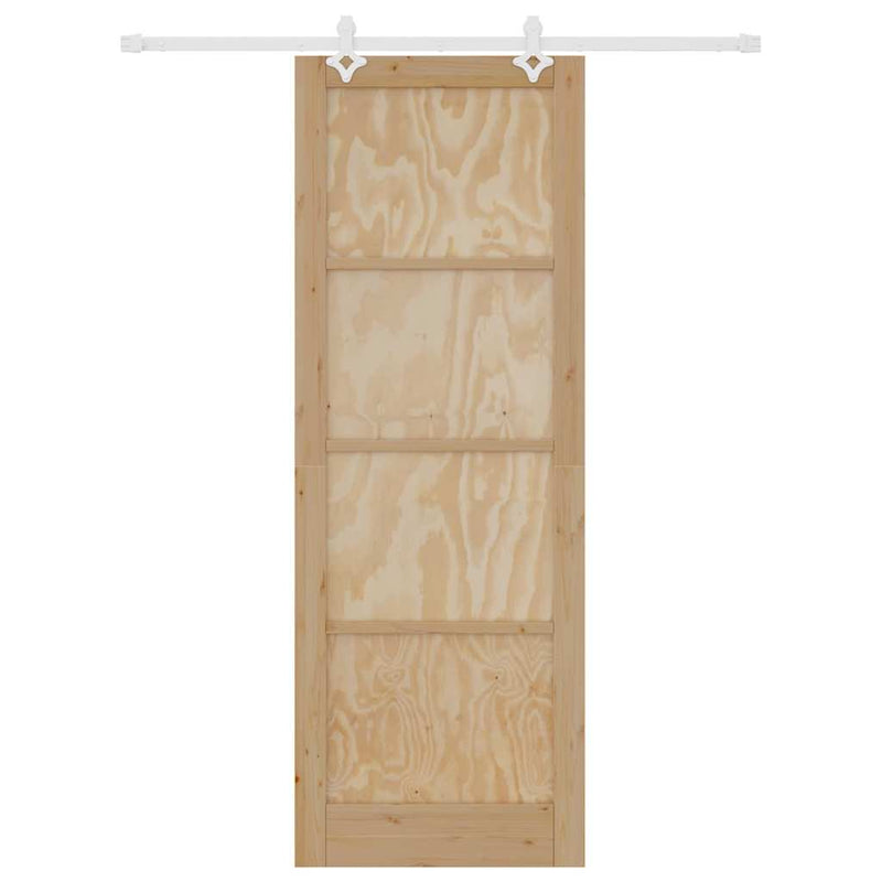 vidaXL Tolóajtó Fehér 83 x 232 cm Tömör fenyő és acél