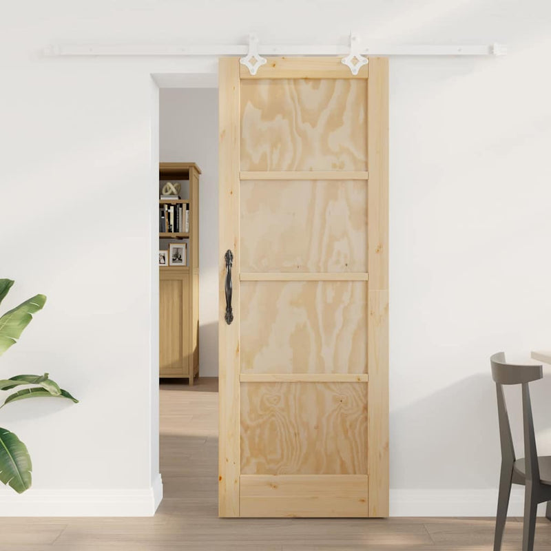 vidaXL Tolóajtó Természetes és fehér 73.5 x 198.5 cm