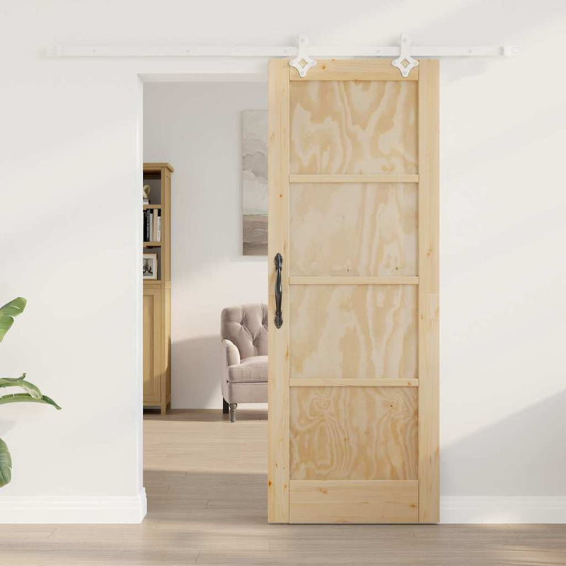 vidaXL Tolóajtó Természetes és fehér 73.5 x 198.5 cm