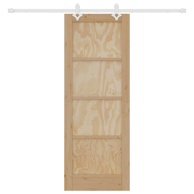 vidaXL Tolóajtó Természetes és fehér 73.5 x 198.5 cm