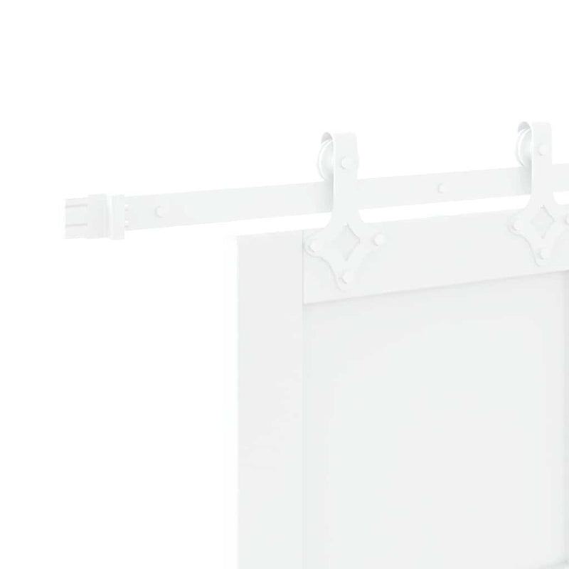 vidaXL Tolóajtó Fehér 83 x 202 cm Tömör fenyő és acél