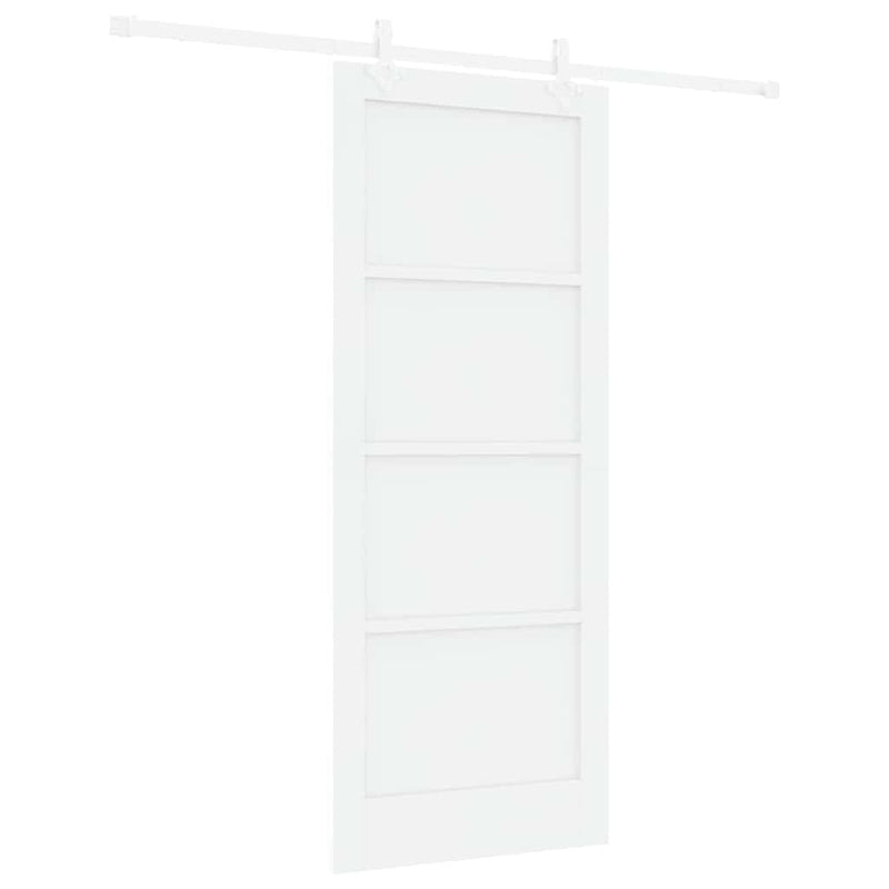 vidaXL Tolóajtó Fehér 83 x 202 cm Tömör fenyő és acél