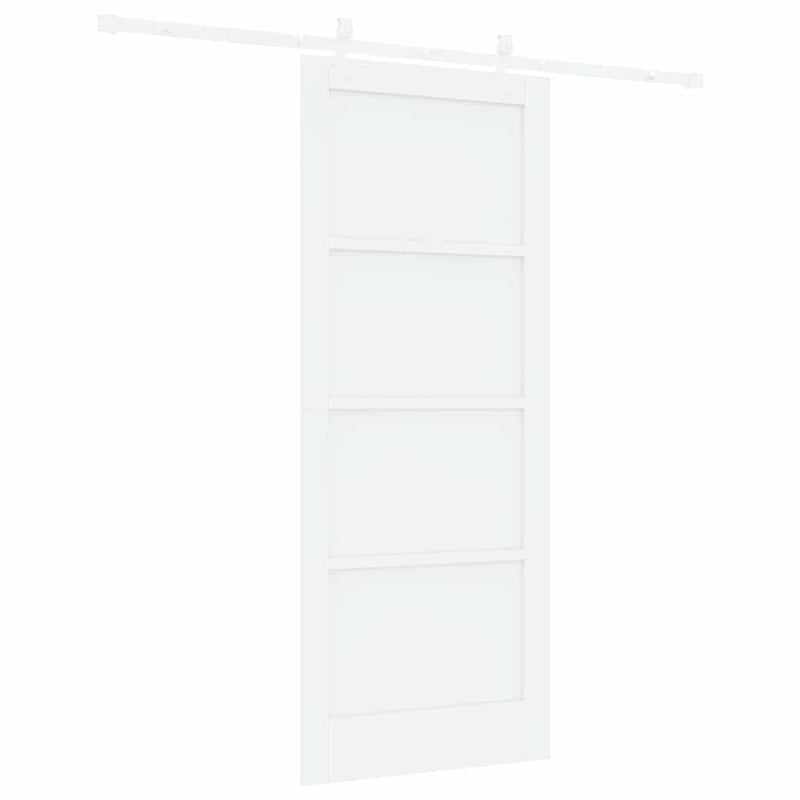 vidaXL Tolóajtó Fehér 83 x 202 cm Tömör fenyő és acél