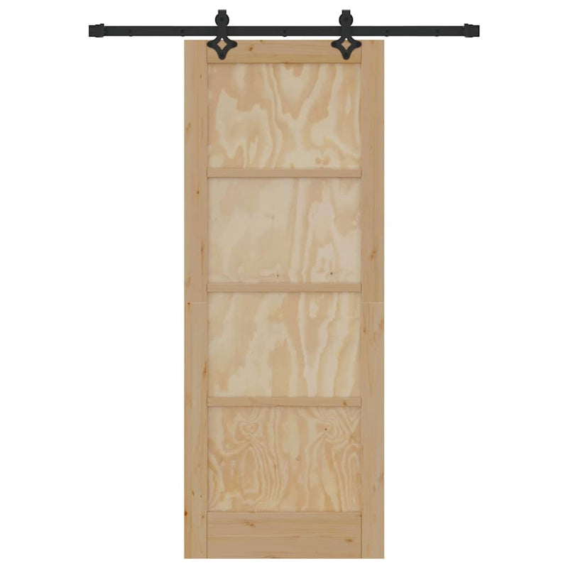 vidaXL Csúszó Ajtó Készlet ORKDAL Természetes és fekete 78 x 202 cm