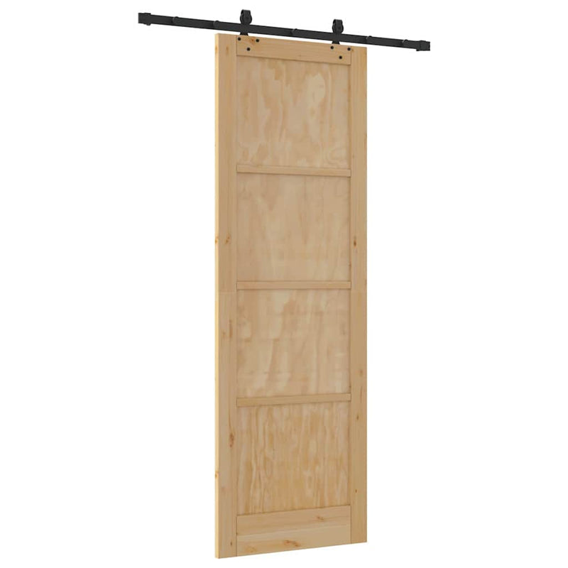 vidaXL Csúszó Ajtó Készlet ORKDAL Természetes és fekete 78 x 232 cm