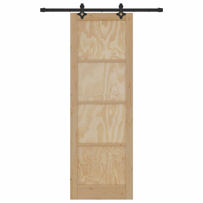 vidaXL Csúszó Ajtó Készlet ORKDAL Természetes és fekete 78 x 232 cm