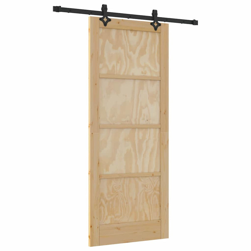 vidaXL Csúszó Ajtó Készlet ORKDAL Természetes és fekete 83 x 202 cm