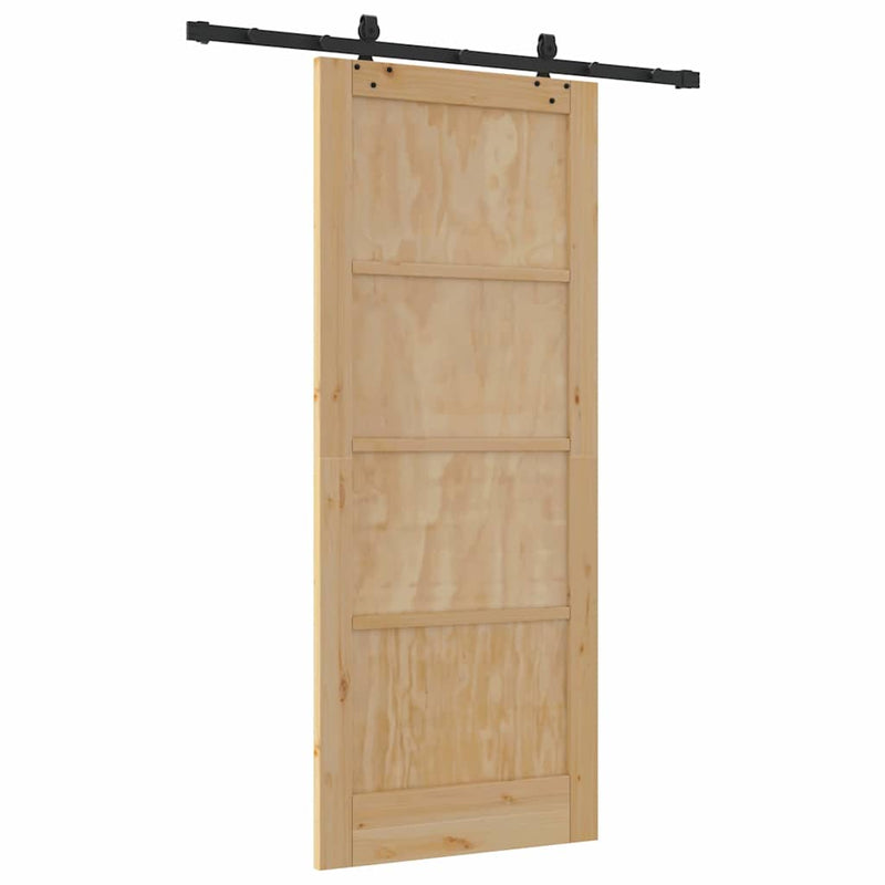vidaXL Csúszó Ajtó Készlet ORKDAL Természetes és fekete 83 x 202 cm