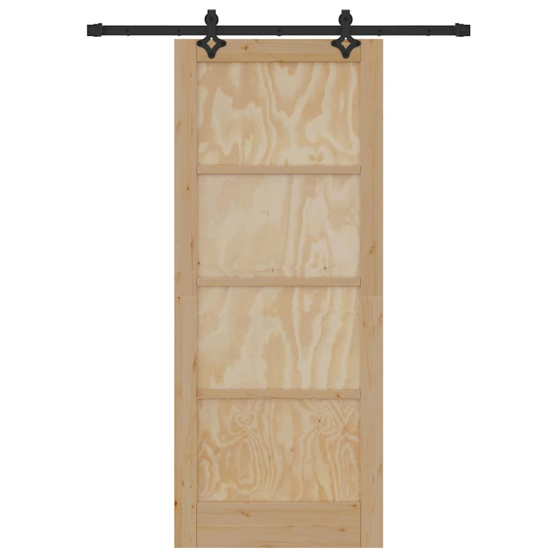 vidaXL Csúszó Ajtó Készlet ORKDAL Természetes és fekete 83 x 202 cm