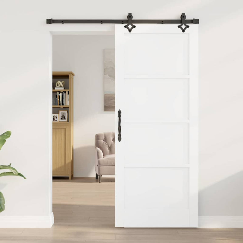 vidaXL Csúszó Ajtó Készlet Egyéb ORKDAL Fehér és fekete 83 x 202 cm
