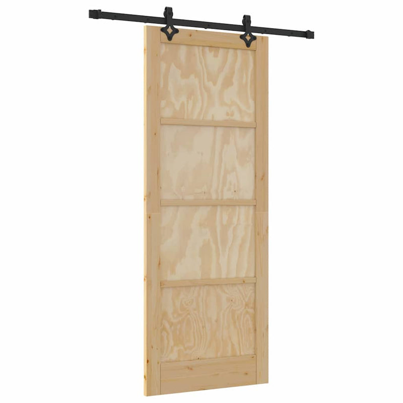 vidaXL Csúszó Ajtó Készlet ORKDAL Természetes és fekete 83 x 211 cm