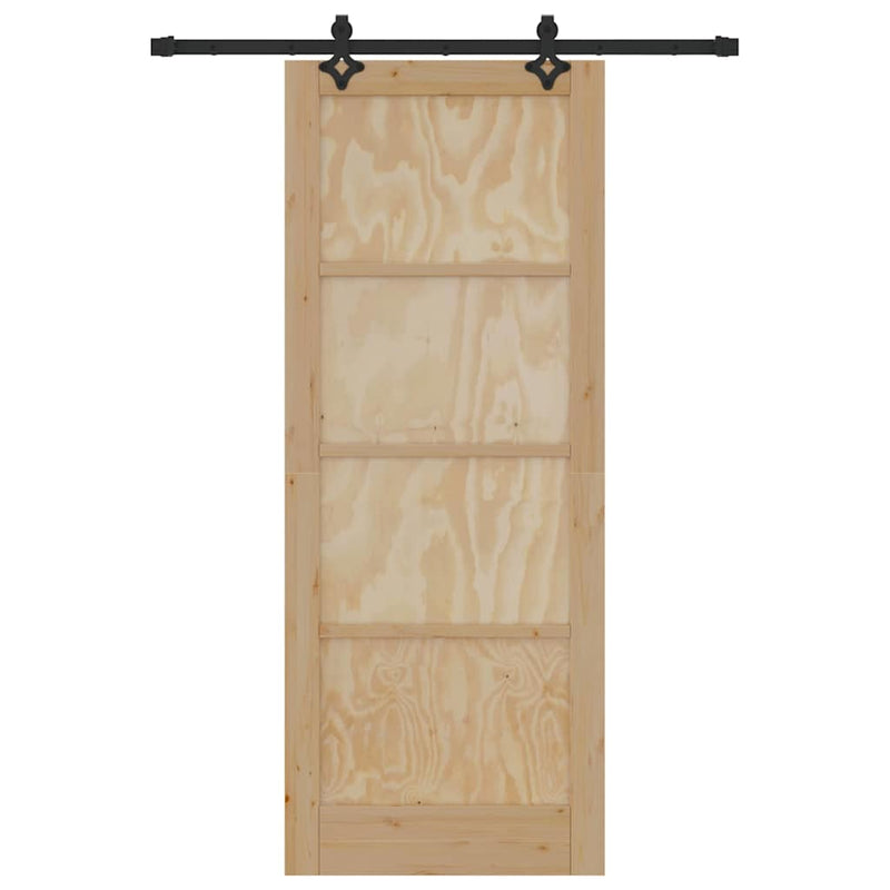 vidaXL Csúszó Ajtó Készlet ORKDAL Természetes és fekete 83 x 211 cm