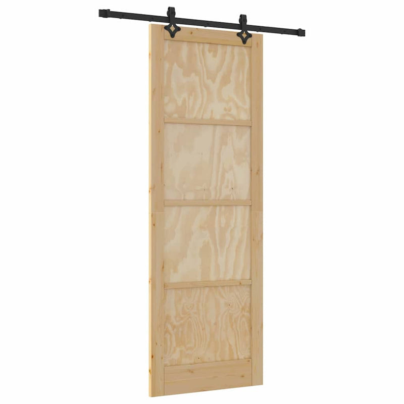 vidaXL Csúszó Ajtó Készlet ORKDAL Természetes és fekete 83 x 232 cm