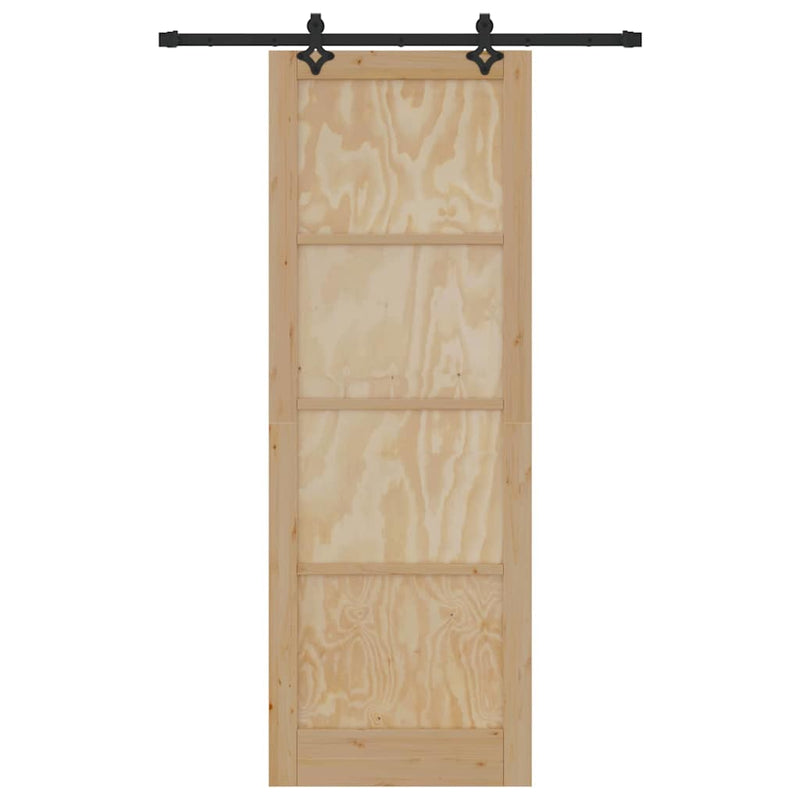 vidaXL Csúszó Ajtó Készlet ORKDAL Természetes és fekete 83 x 232 cm