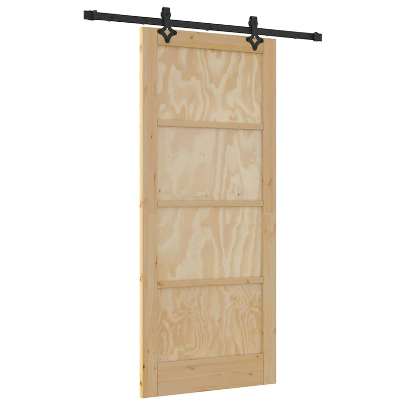 vidaXL Csúszó Ajtó Készlet ORKDAL Természetes és fekete 86 x 198.5 cm