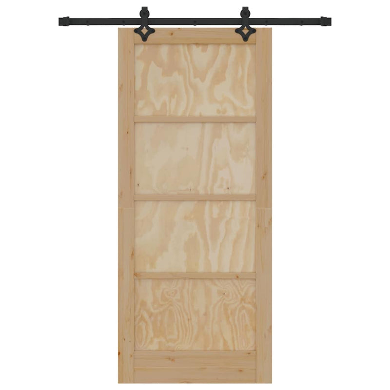 vidaXL Csúszó Ajtó Készlet ORKDAL Természetes és fekete 86 x 198.5 cm
