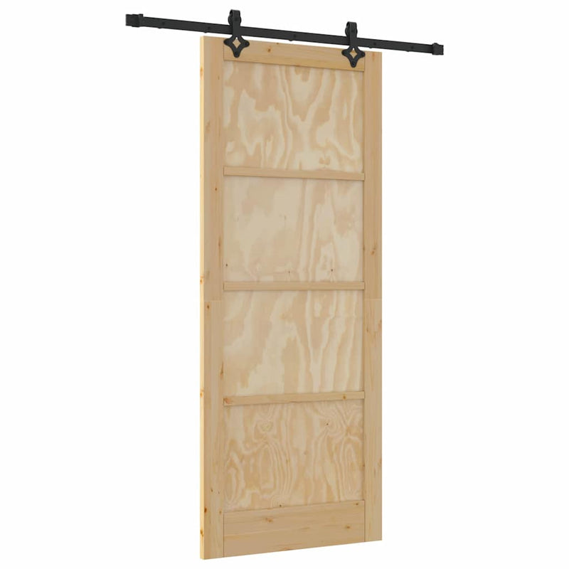 vidaXL Csúszó Ajtó Készlet ORKDAL Természetes és fekete 86 x 211 cm