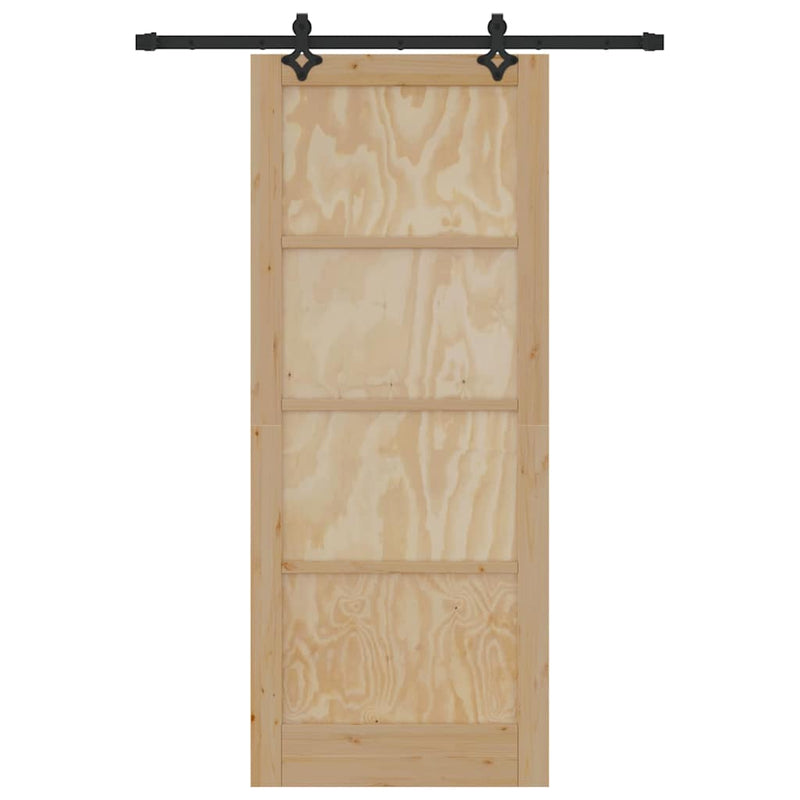 vidaXL Csúszó Ajtó Készlet ORKDAL Természetes és fekete 86 x 211 cm