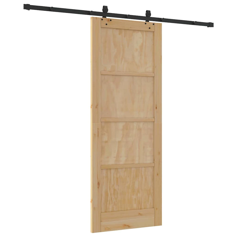 vidaXL Csúszó Ajtó Készlet ORKDAL Természetes és fekete 78 x 202 cm
