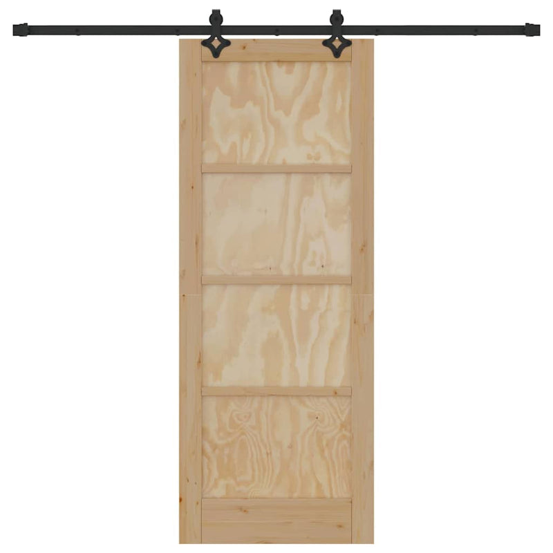 vidaXL Csúszó Ajtó Készlet ORKDAL Természetes és fekete 78 x 202 cm