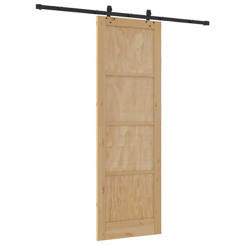 vidaXL Csúszó Ajtó Készlet ORKDAL Természetes és fekete 78 x 232 cm