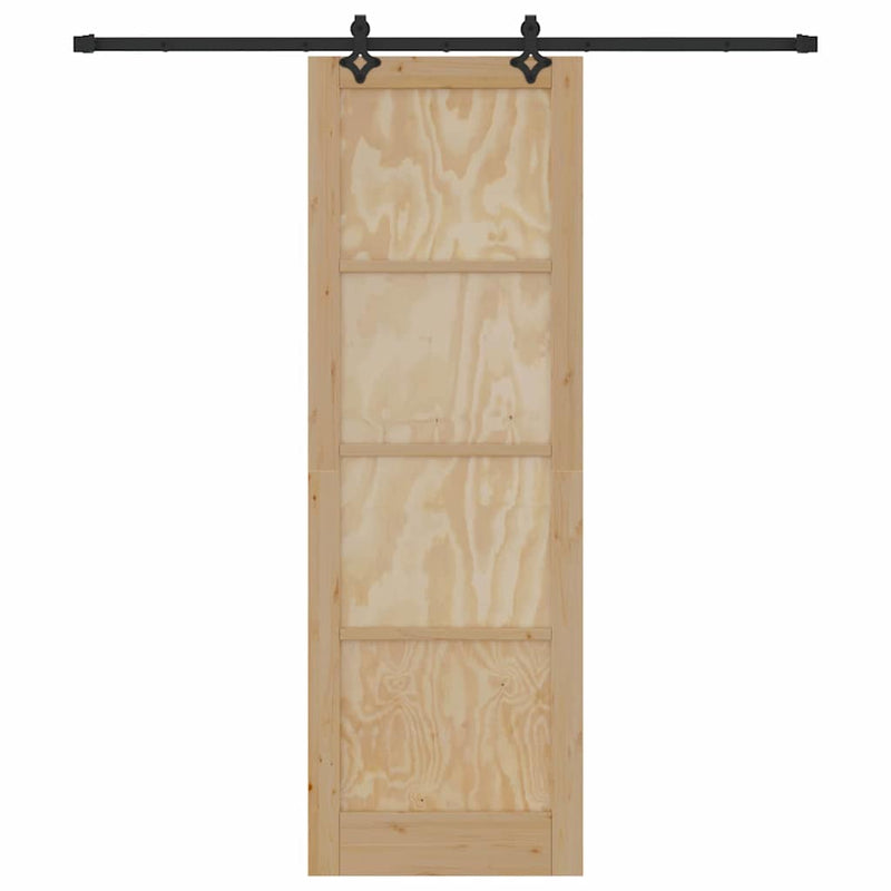 vidaXL Csúszó Ajtó Készlet ORKDAL Természetes és fekete 78 x 232 cm