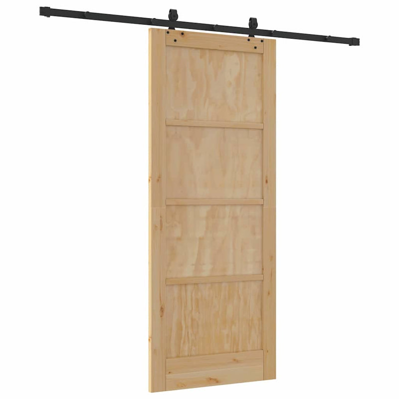 vidaXL Csúszó Ajtó Készlet ORKDAL Természetes és fekete 83 x 202 cm
