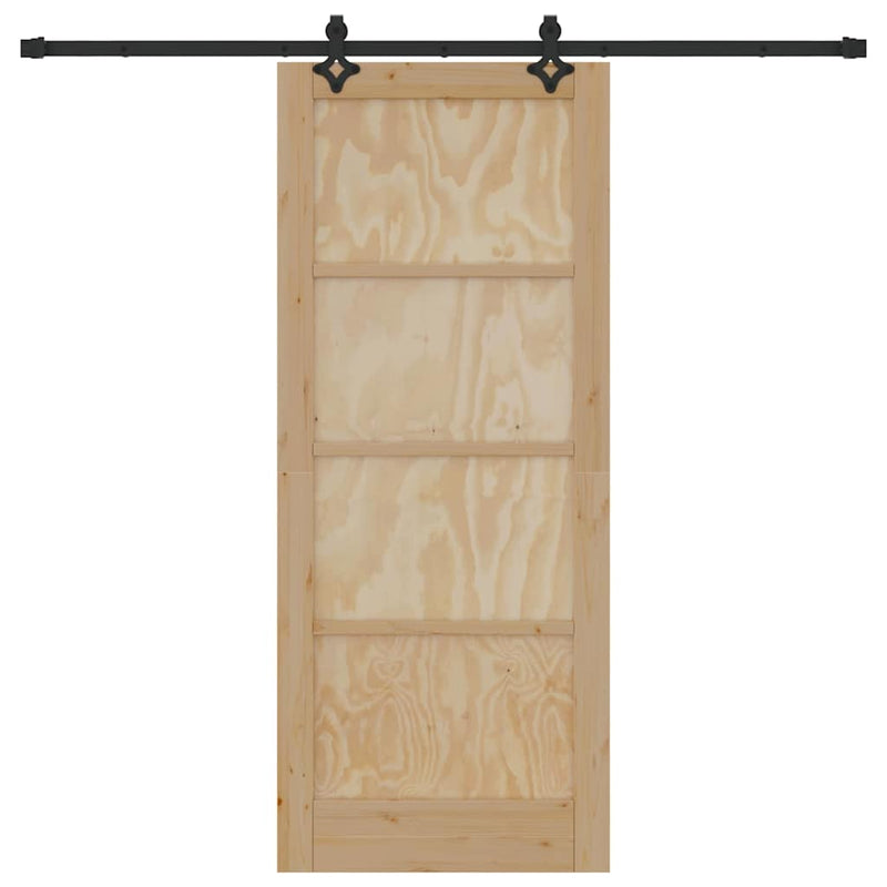 vidaXL Csúszó Ajtó Készlet ORKDAL Természetes és fekete 83 x 202 cm