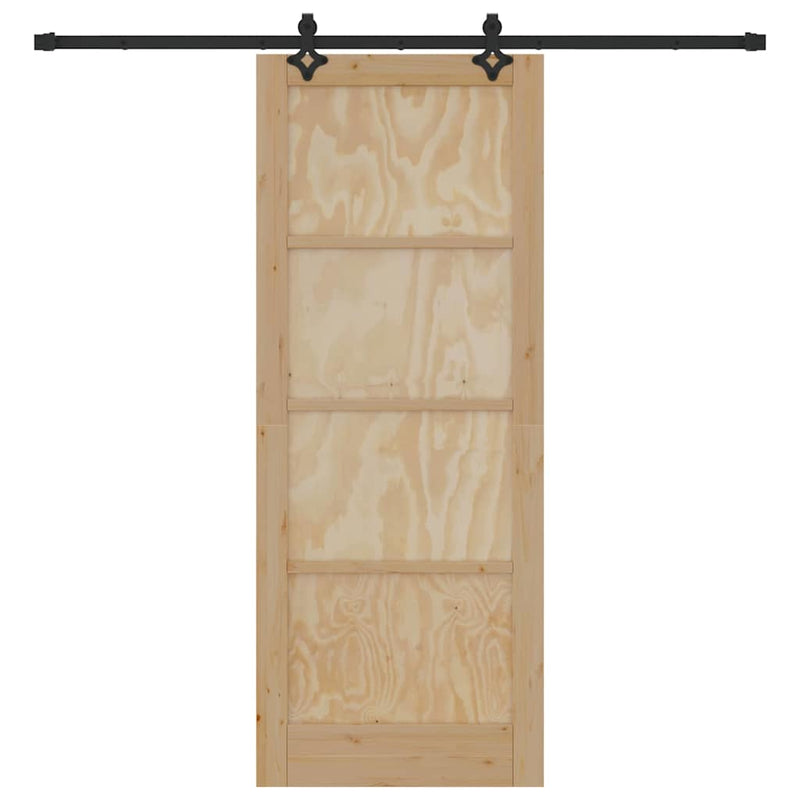 vidaXL Csúszó Ajtó Készlet ORKDAL Természetes és fekete 83 x 211 cm