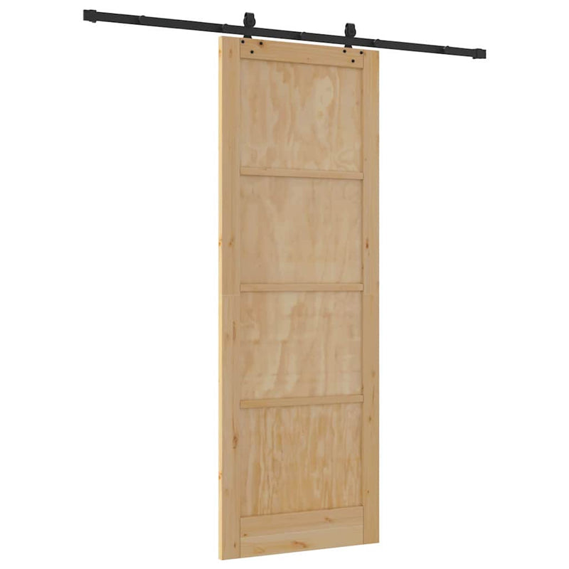 vidaXL Csúszó Ajtó Készlet ORKDAL Természetes és fekete 83 x 232 cm